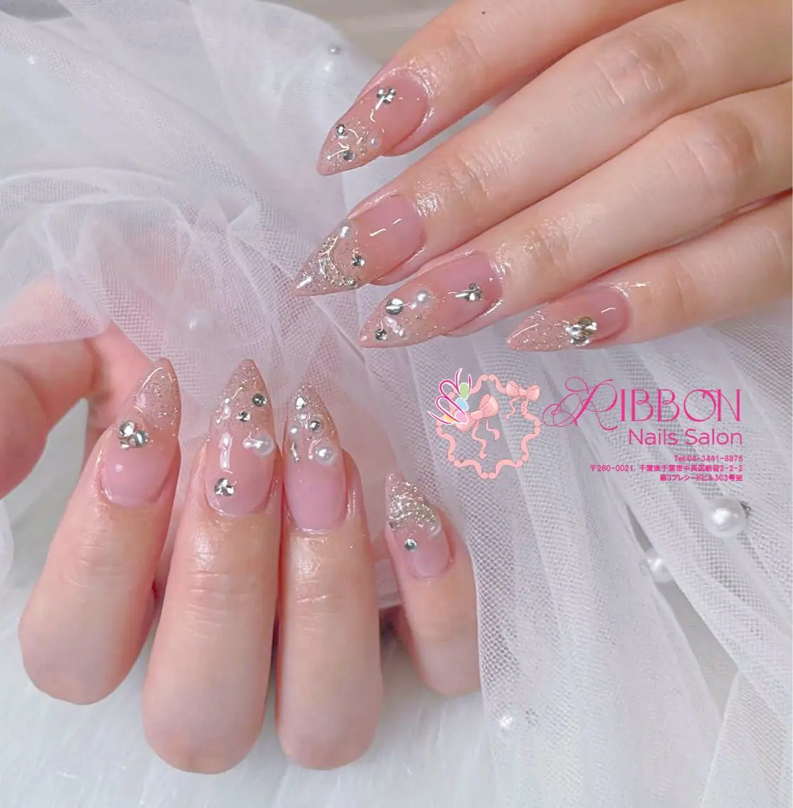 ネイル フットネイル フレンチネイル ジェルネイル マグネットネイル 持ち込み ハンドネイル Ribbonnail salonのネイルデザイン