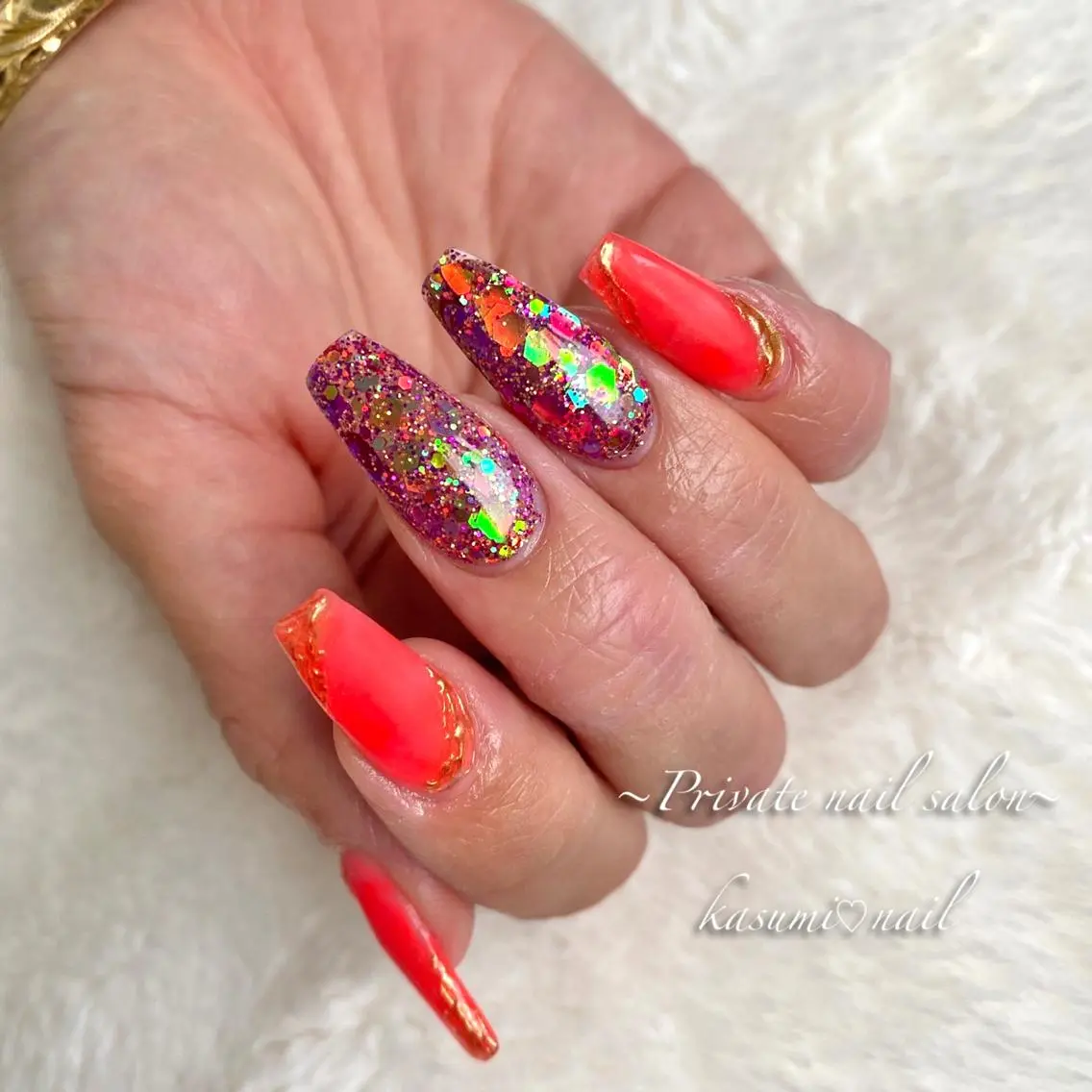 ネイル アートネイル ラメ(グリッター) マグネットネイル ミラーネイル 持ち込み KASUMI♡ Nailのネイルデザイン