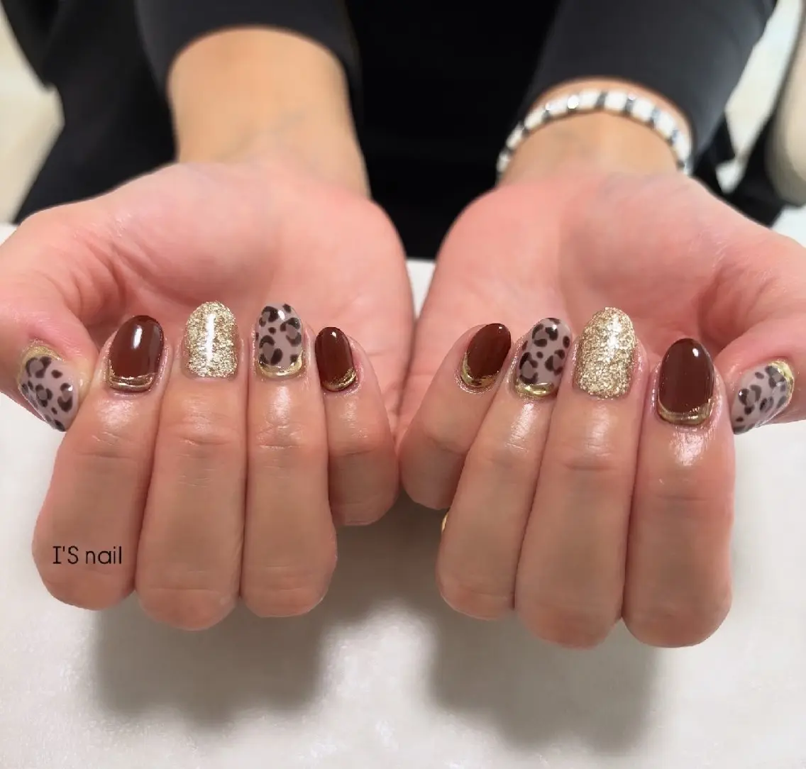 ネイル アニマル柄 ハンドネイル I'S nail 佐野のネイルデザイン