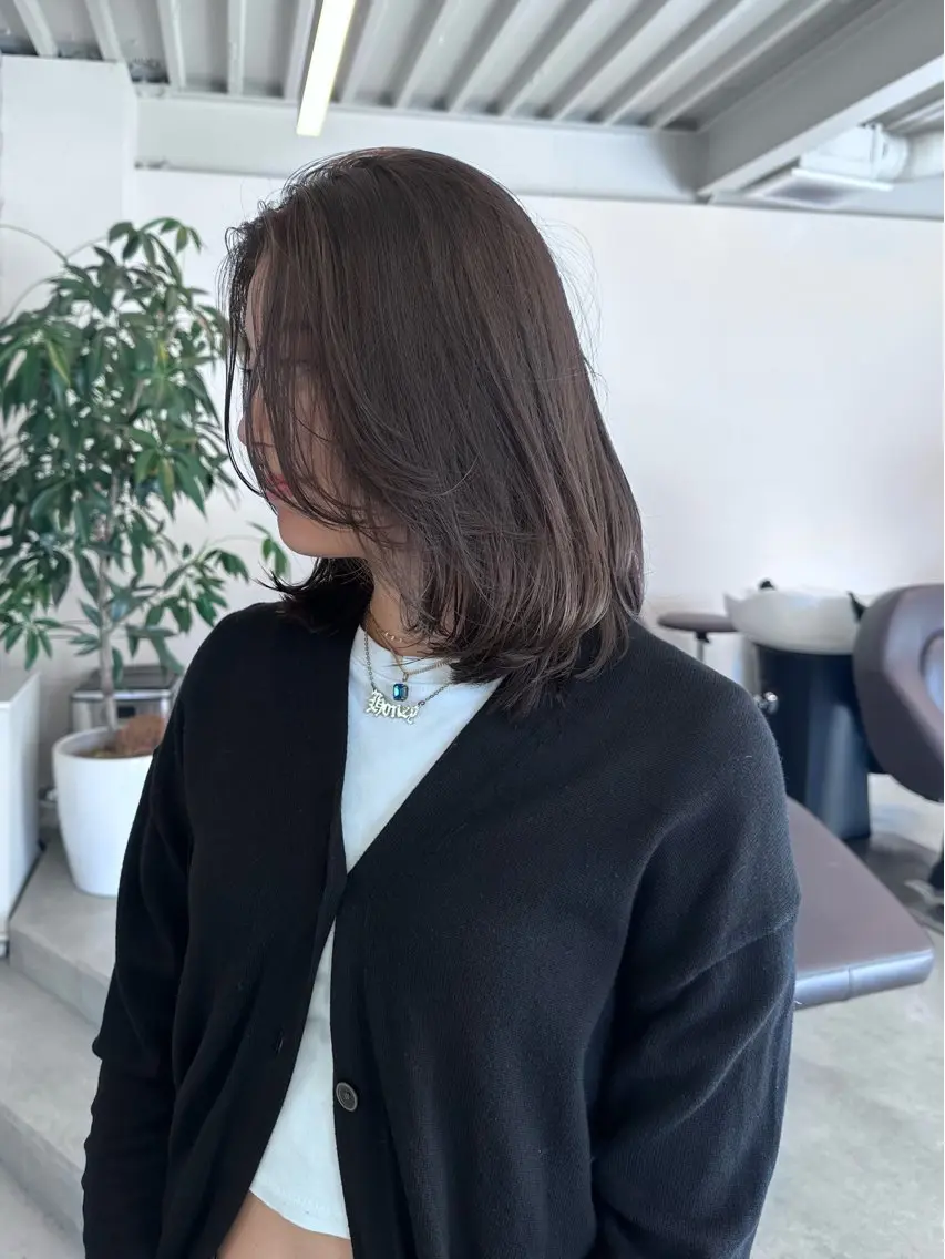ミディアム カラー カット ヘアカラー トリートメント ハイトーン×似合わせ 🌱中川慎之介のヘアスタイル