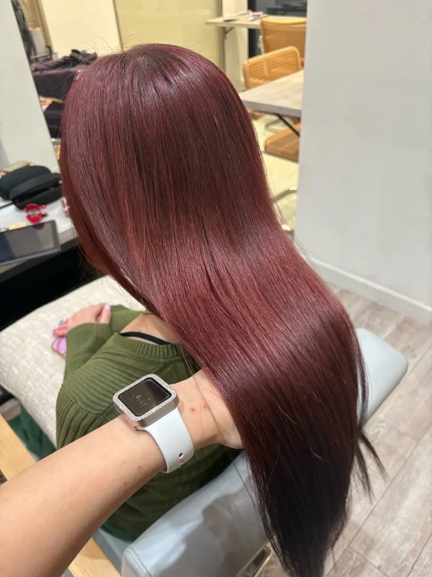 ロング ヘアカラー トリートメント 大木 唯月のヘアスタイル