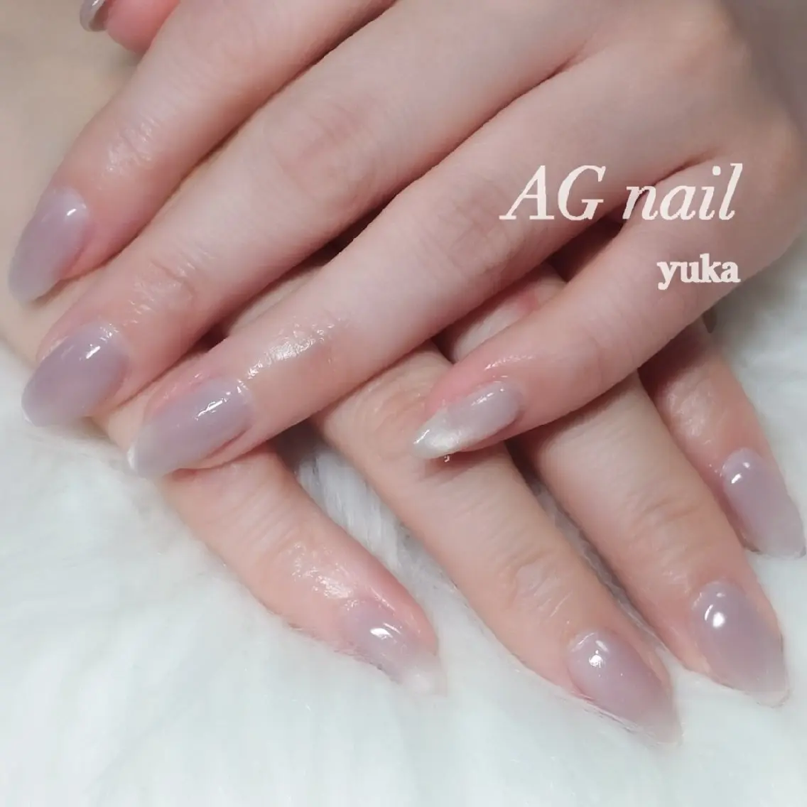 ネイル マグネットネイル マグネットワンカラー ワンカラーネイル パープル ハンドネイル AGnail 富永  /オフ無料フィルインのネイルデザイン