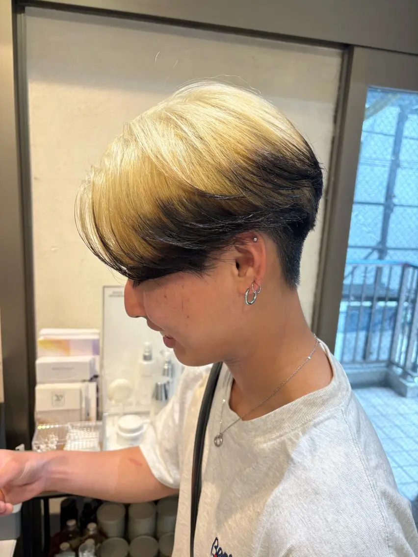 【ミニモ限定】メンズカット+ダブルカラー ブリーチ/メンズバレイヤージュの写真