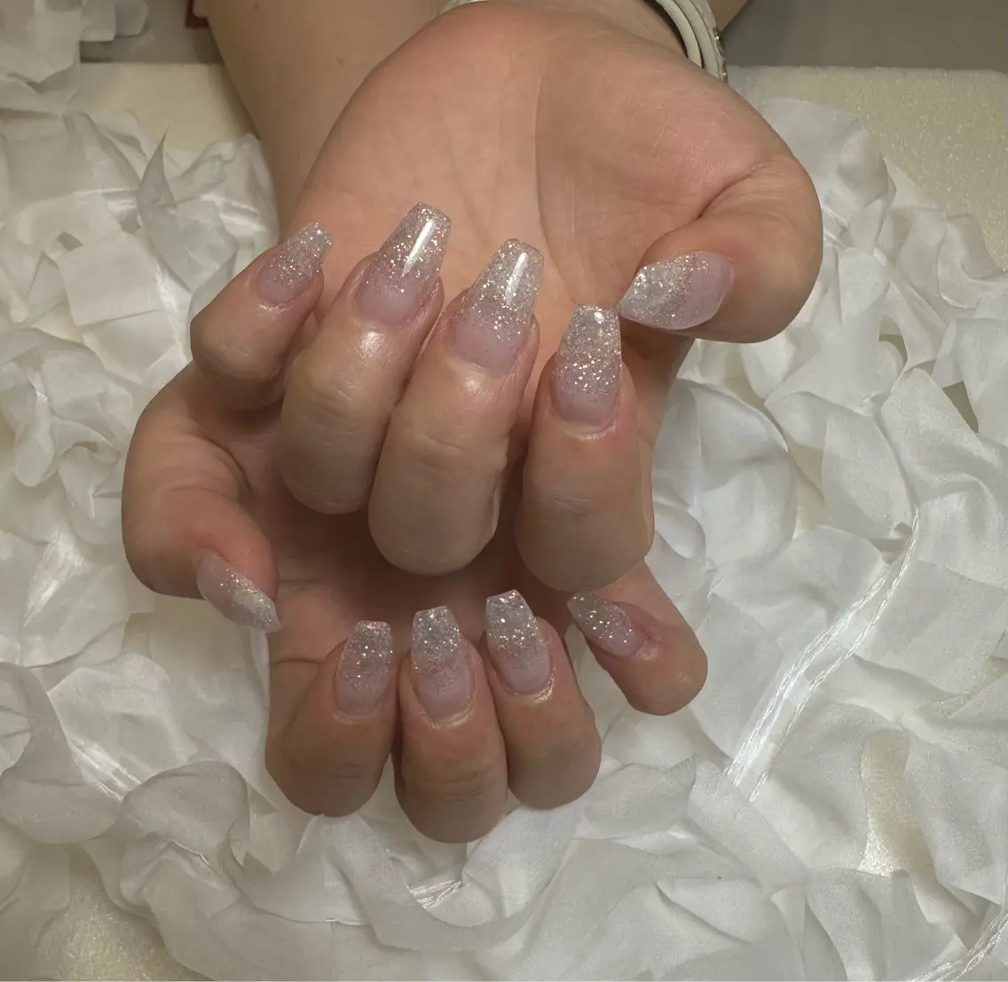 ネイル グラデーション ラメ(グリッター) ラメグラデーション スカルプネイル ハンドネイル Re:star nail薬院/今泉のネイルデザイン