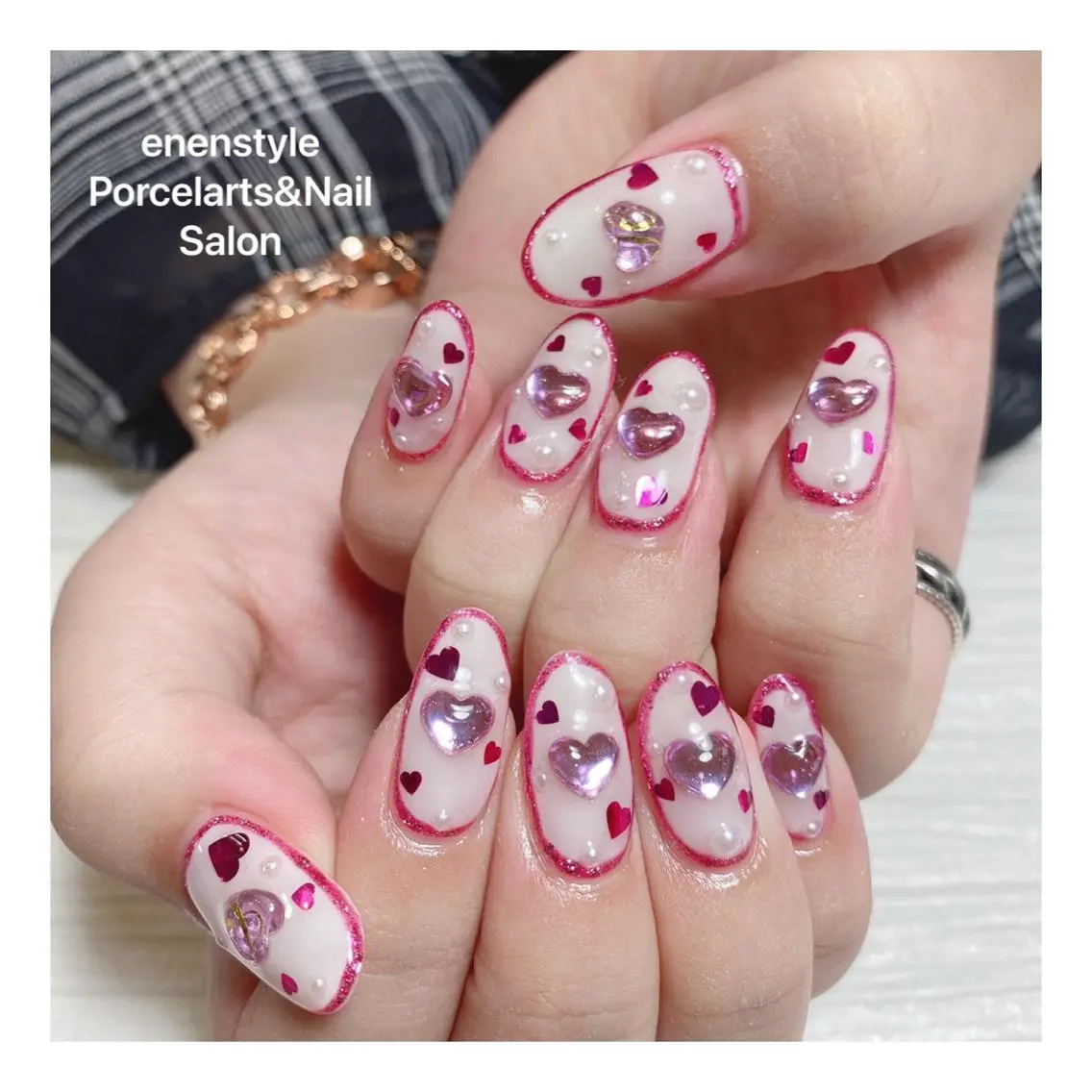 ミディアム ネイル ハンドネイル 🐾enen style 🐾のネイルデザイン