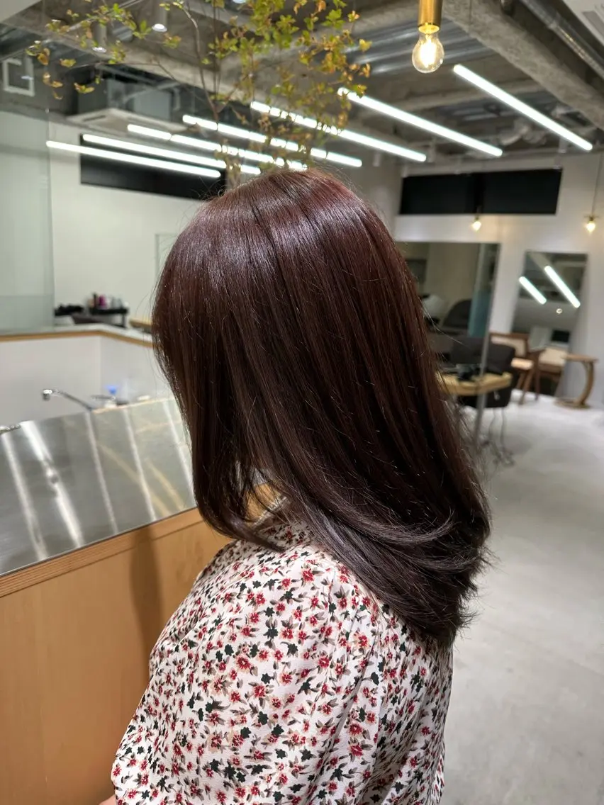 セミロング ヘアカラー 🍇透明感カラー/ カットひかる🍒のヘアスタイル
