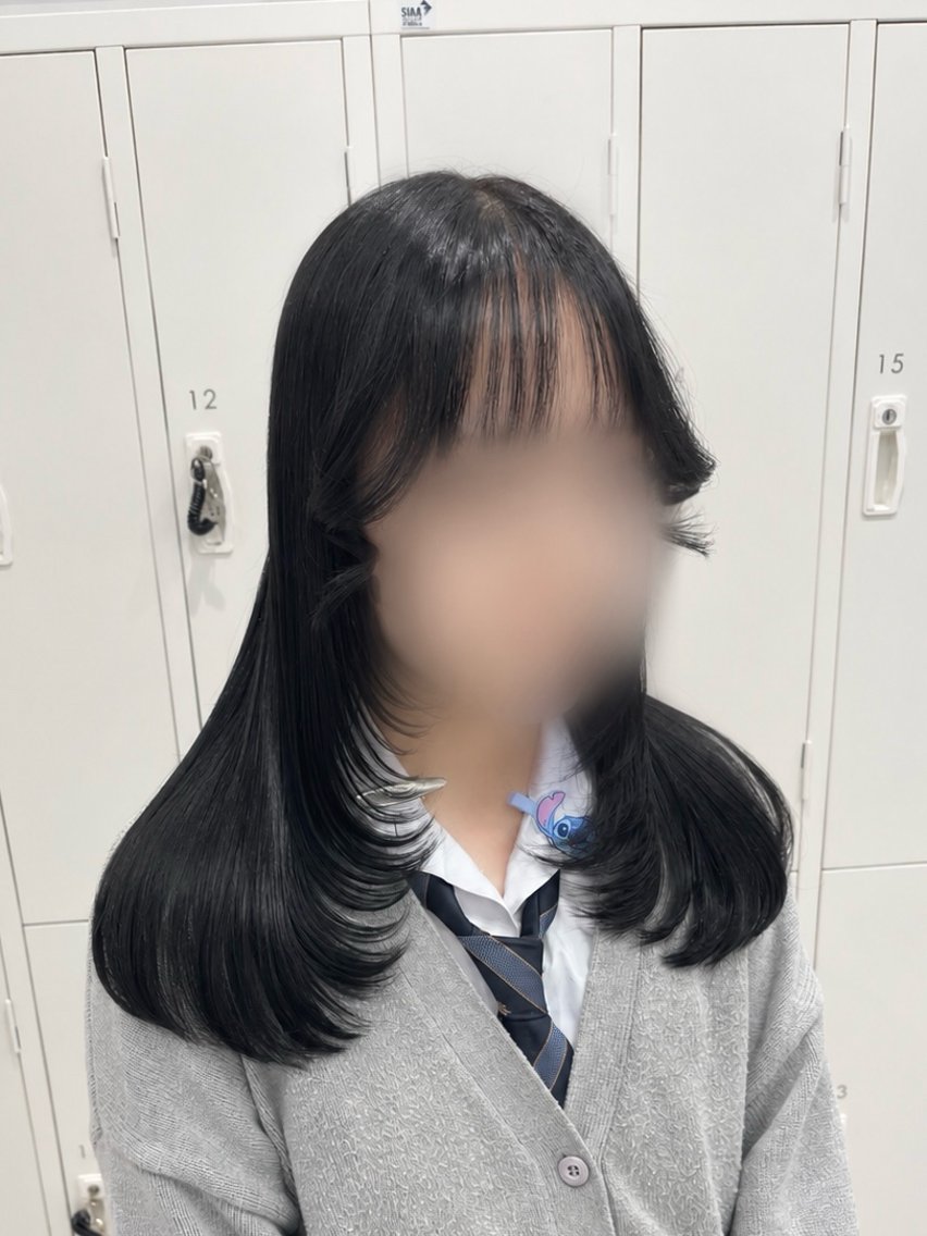 セミロング レイヤーカット カット 縮毛矯正 トリートメント レイヤー/ウルフ/デ ザインカラー💎藤原のヘアスタイル