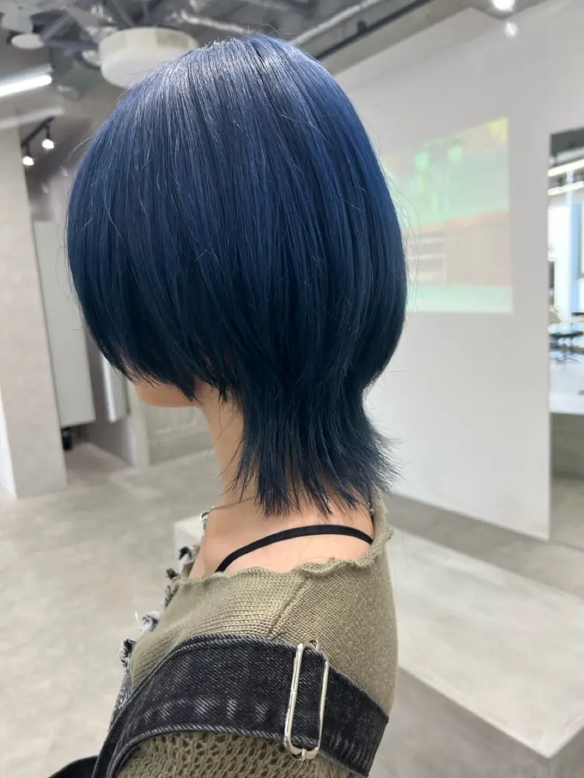 カラー ブルーカラー ネイビーカラー ヘアカラー ハイトーン/ Runa⟡.·のヘアスタイル