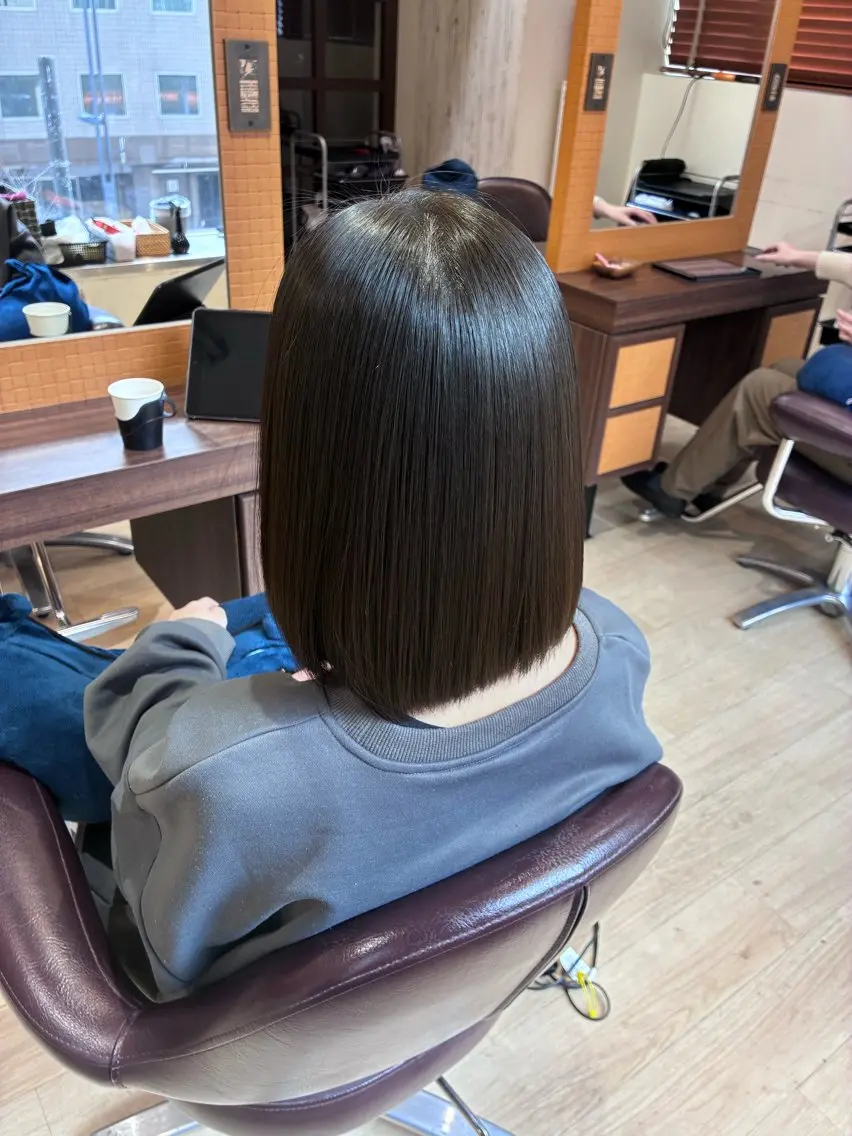 ミディアム 縮毛矯正 トリートメント Orque kazuneのヘアスタイル