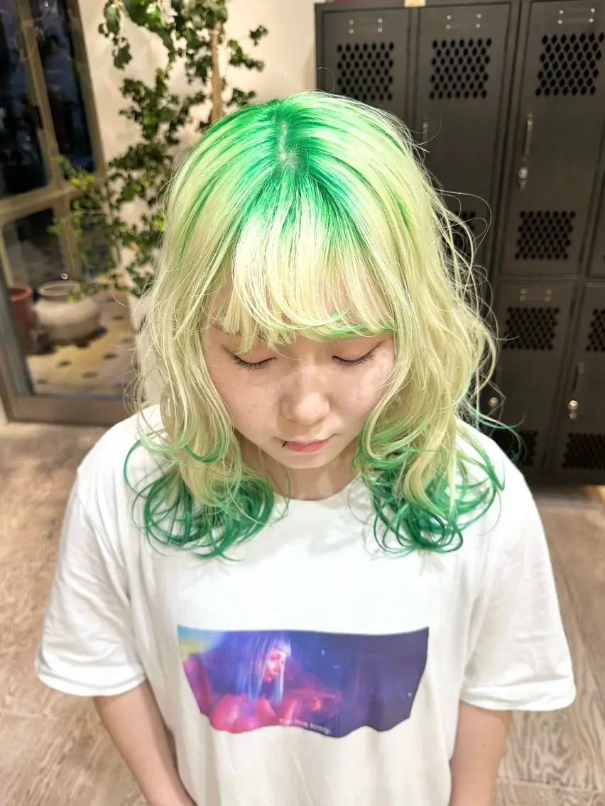 ミディアム カラー ヘアカラー トリートメント ヘッドスパ ヘアセット kai .のヘアスタイル