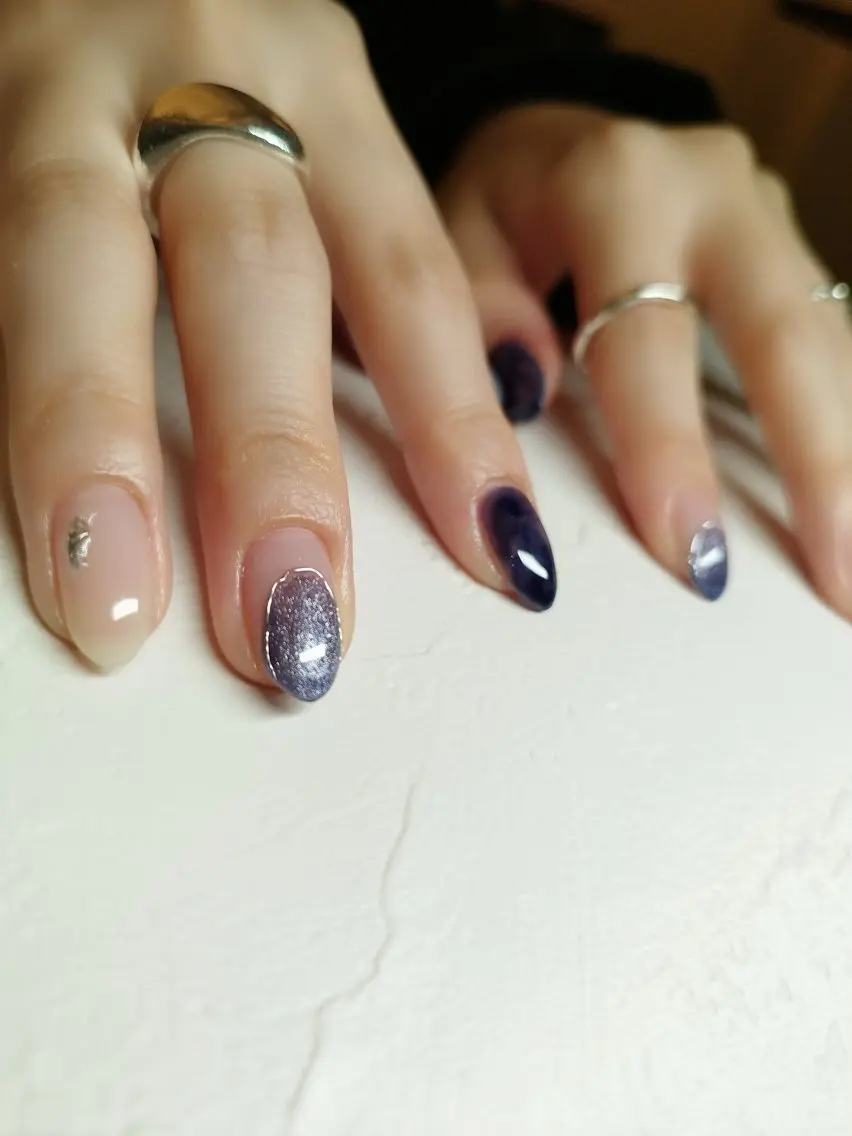 ネイル マグネットネイル ニュアンスネイル ハンドネイル Nail salon viewt55☺︎のネイルデザイン