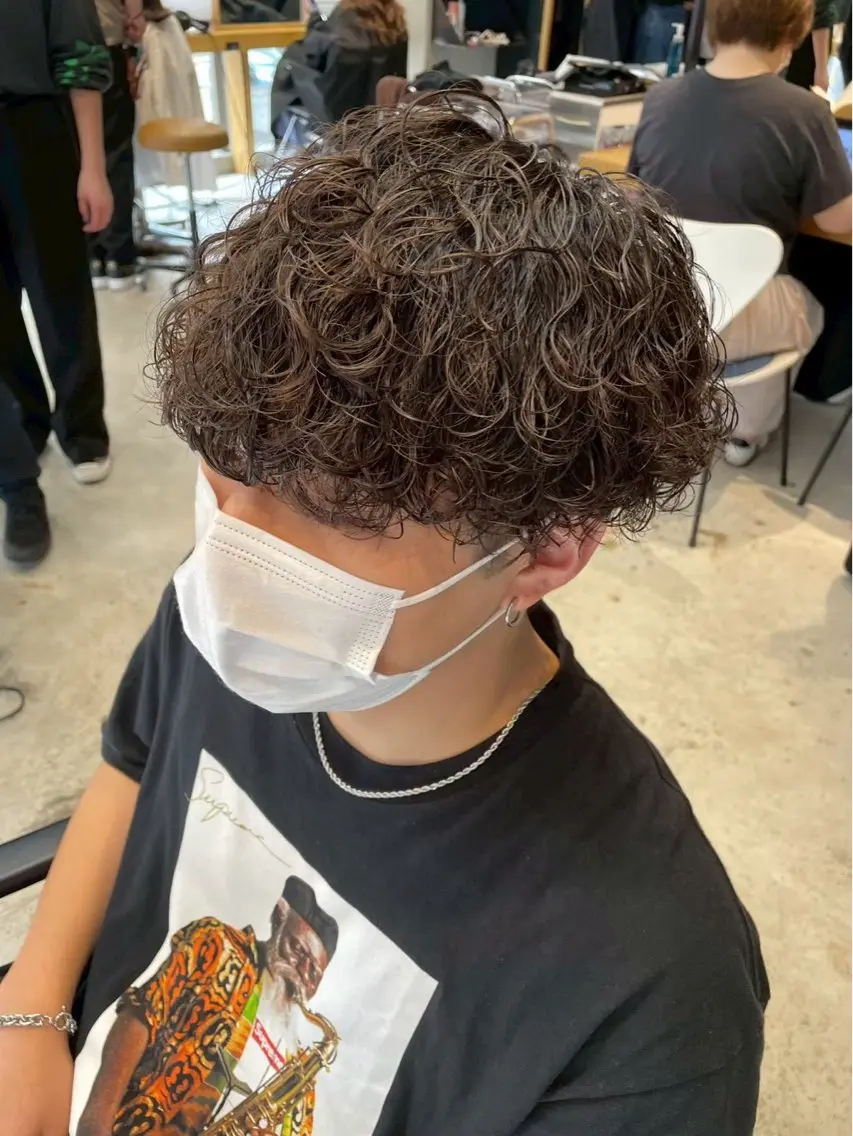 パーマ メンズ カット パーマ 岸田 和樹のヘアスタイル