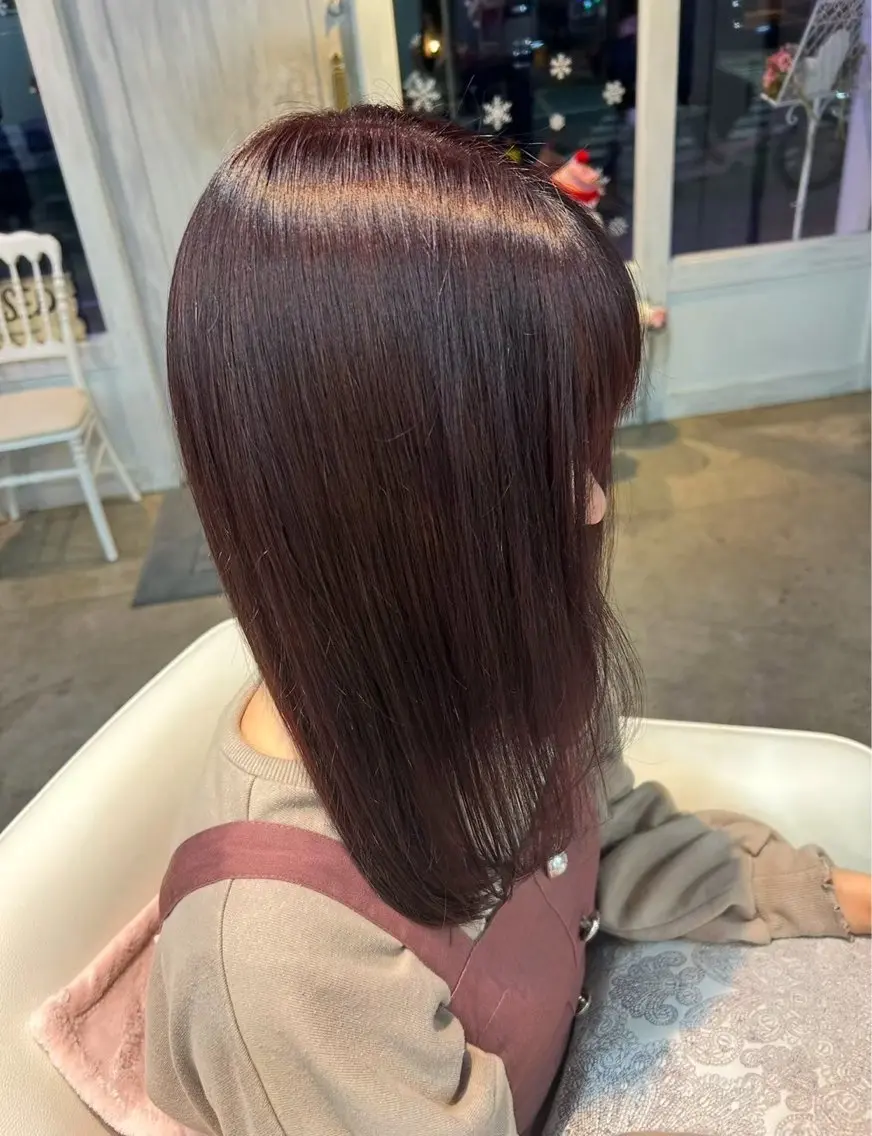 セミロング カラー ヘアカラー ツヤ感カラー🫧 渡邉優星のヘアスタイル