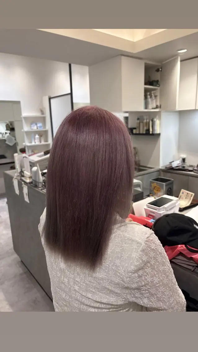 ミディアム ヘアカラー はしもとひより/ブリ ーチ矯正/艶カラーのヘアスタイル