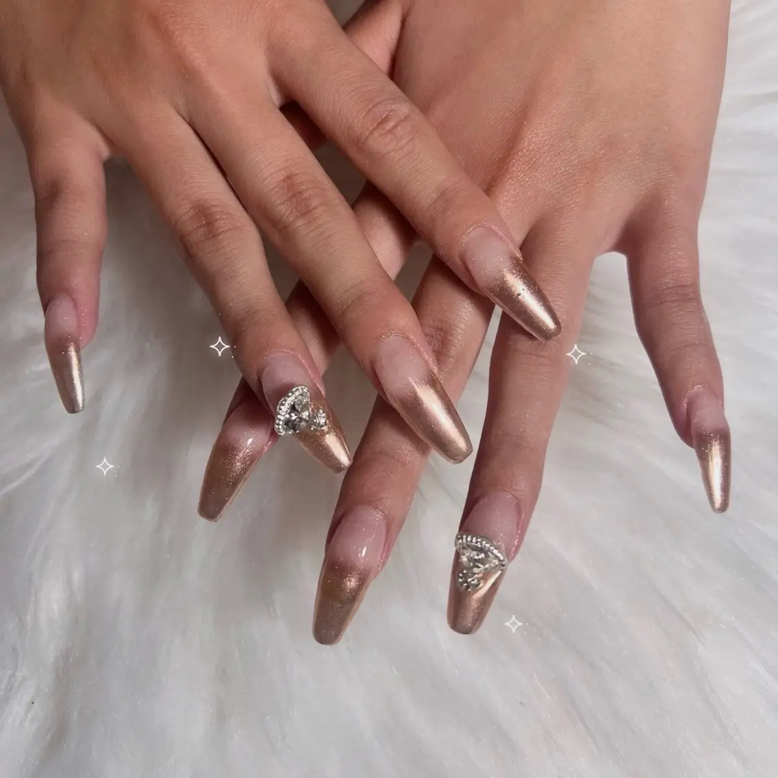 ネイル 長さ出し グラデーション ミラーネイル yu nailのネイルデザイン