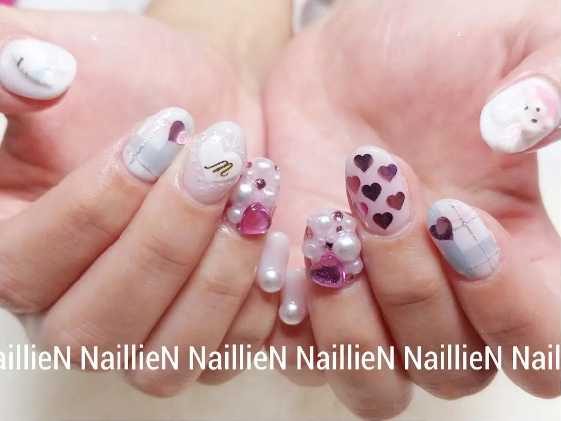ネイル ハート ハンドネイル Nail lieNのネイルデザイン