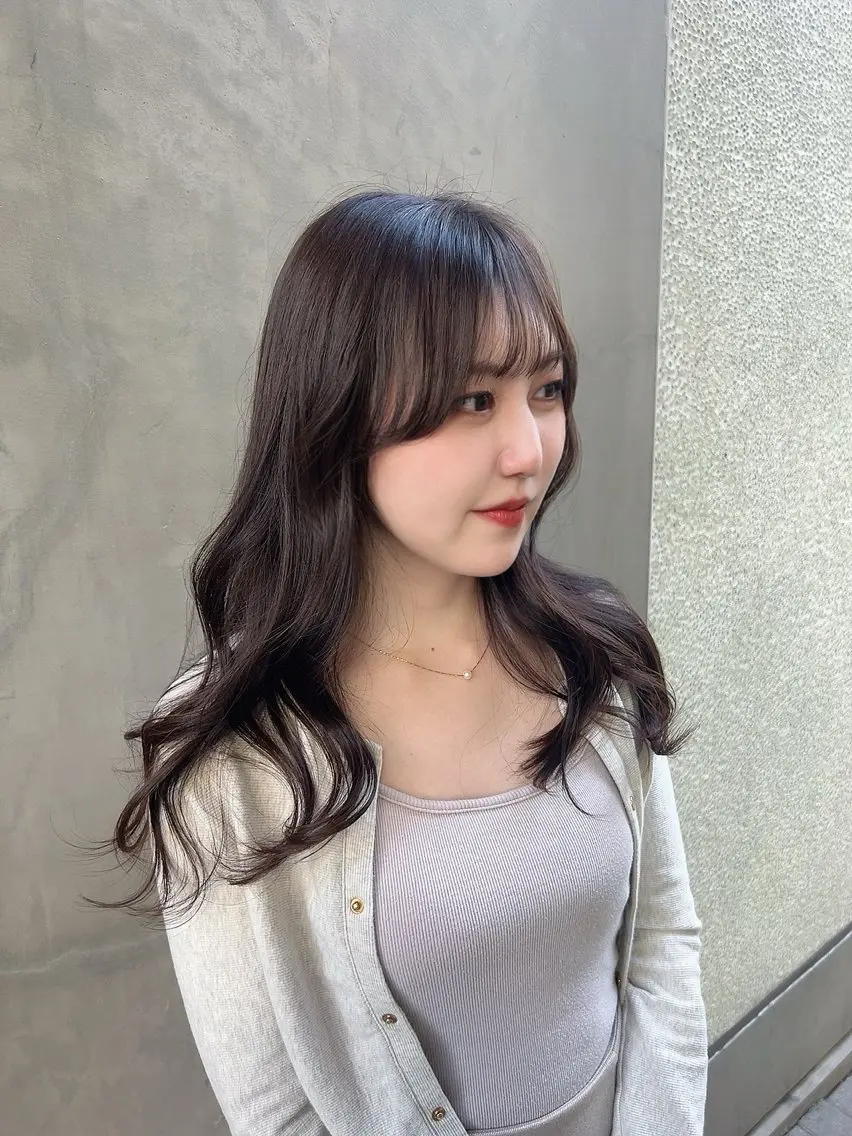 ロング カラー くびれヘア 顔周りカット レイヤーカット 小顔カット カット 🇰🇷ツヤ髪 💐Seinaのヘアスタイル