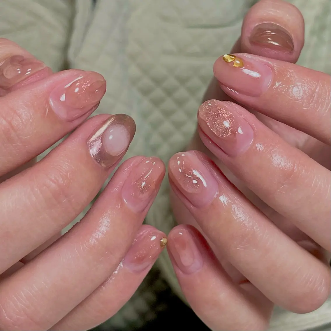 ネイル アートネイル ジェルネイル 持ち込み ニュアンスネイル パラジェル ハンドネイル norme_ akiのネイルデザイン