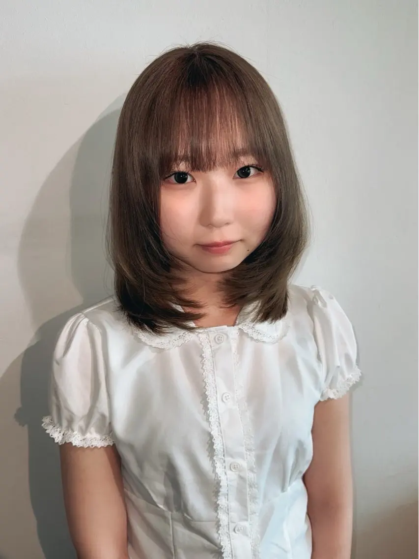 ミディアム カラー ブリーチ 透明感カラー ダブルカラー ブリーチなしカラー ヘアカラー トリートメント 安藤 結花のヘアスタイル