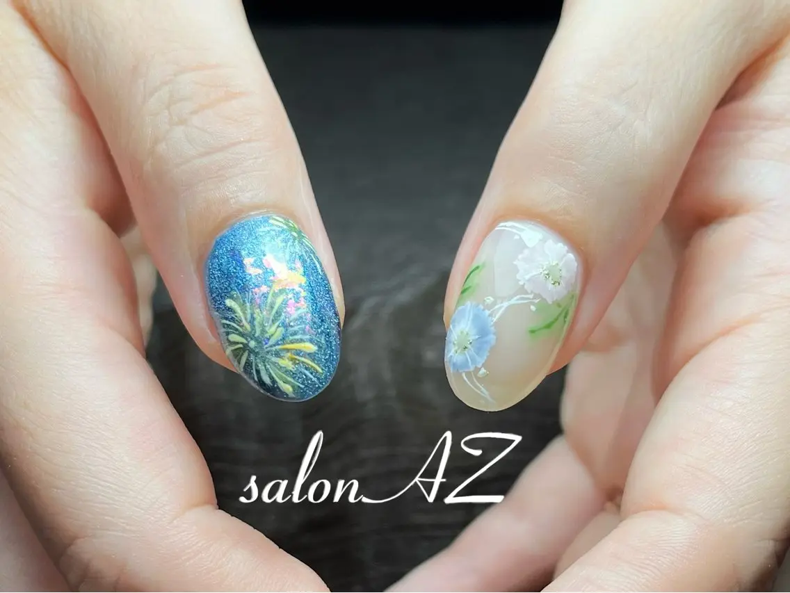 ネイル アートネイル 長さ出し フットネイル フレンチネイル ジェルネイル salon AZのネイルデザイン