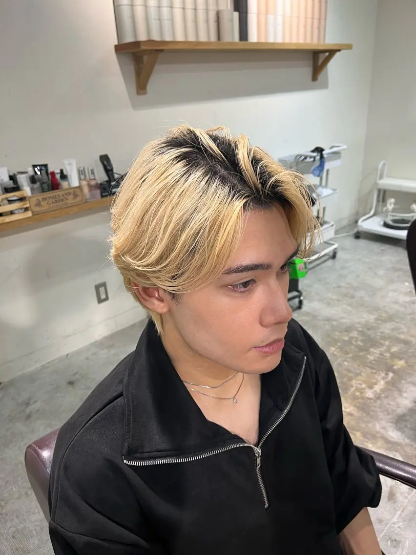 メンズ ヘアセット フェザーパーマ🌙 毛流れ yuzukiのヘアスタイル