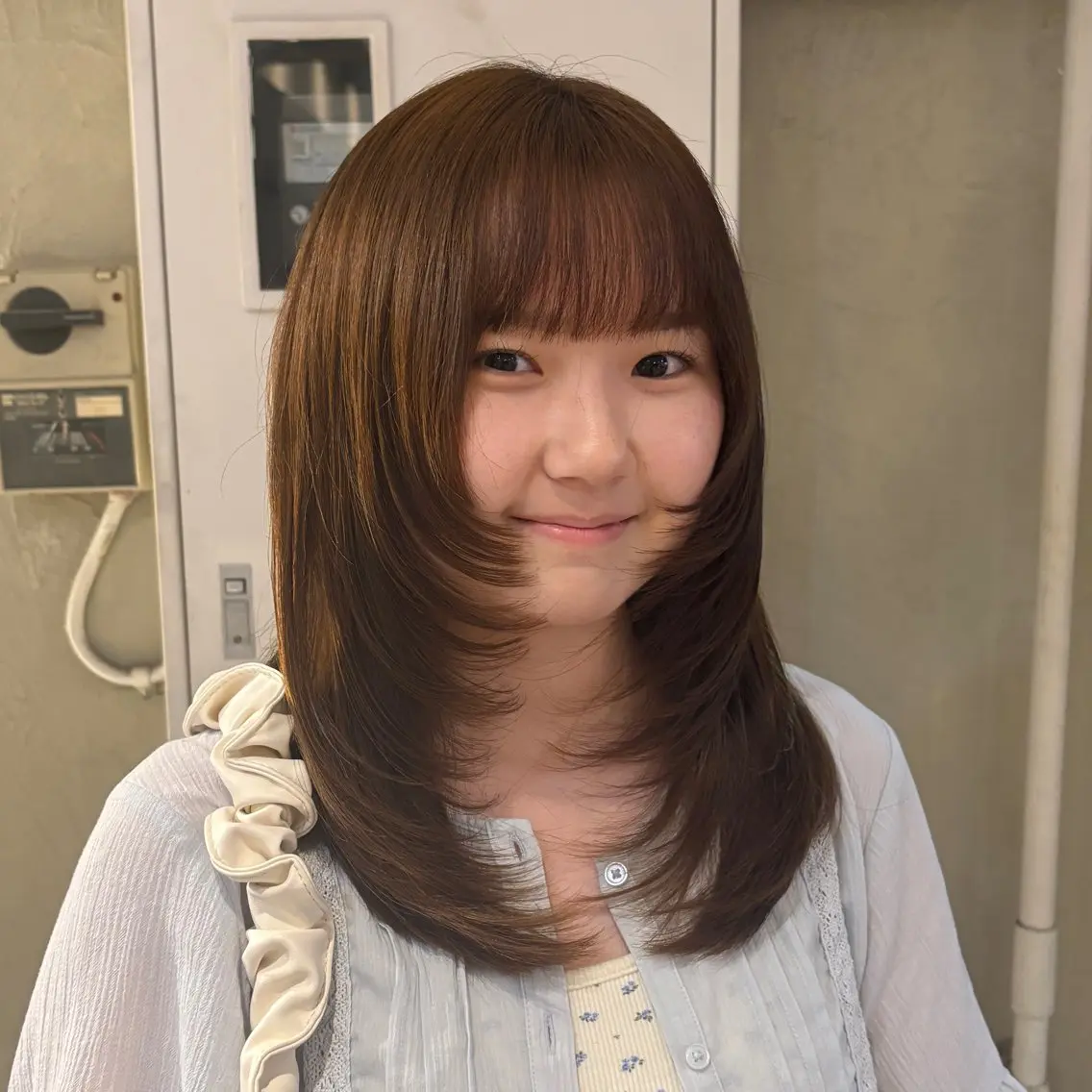 ミディアム カラー ヘアアレンジ 🫧ハイトーン×艶 カラー🫧 Rionのヘアスタイル