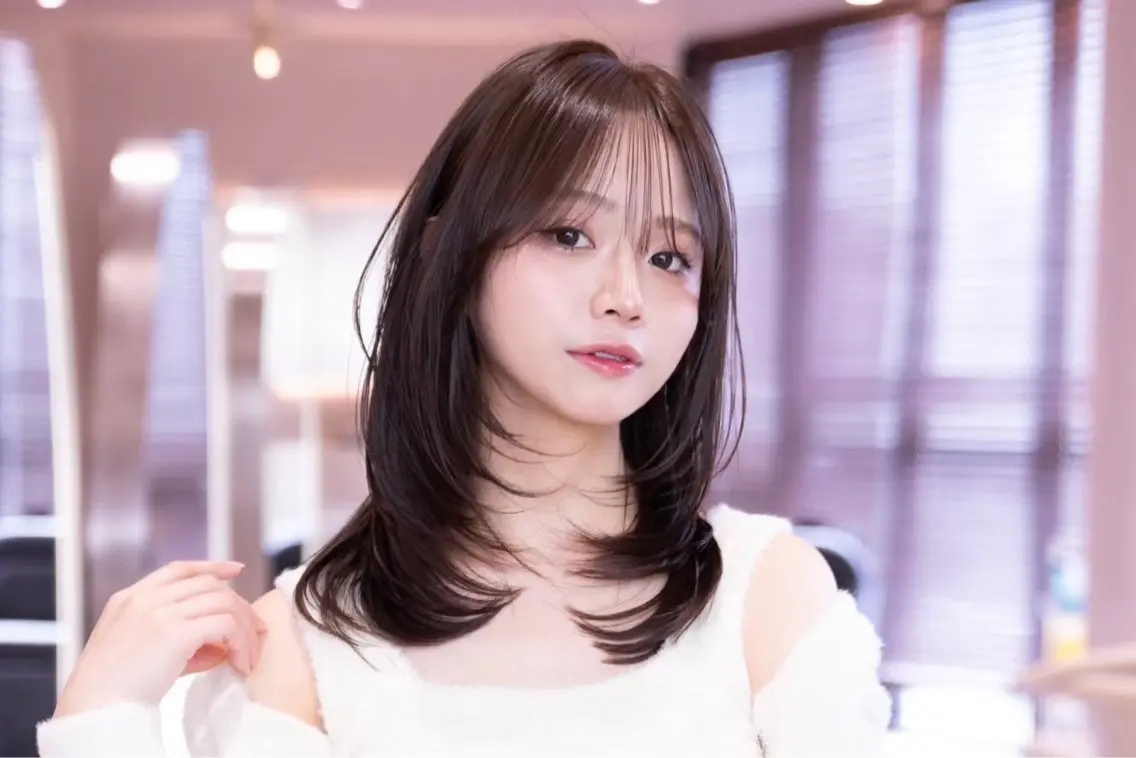 ミディアム カット ヘアカラー 渋谷/韓国レイヤー ハッシュ/堅亘のヘアスタイル