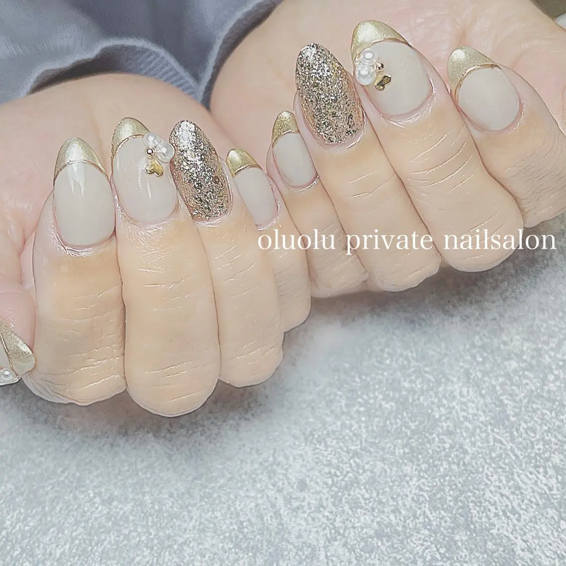 ネイル アートネイル フレンチネイル ハート 持ち込み ニュアンスネイル ハンドネイル 大村 紬華のネイルデザイン