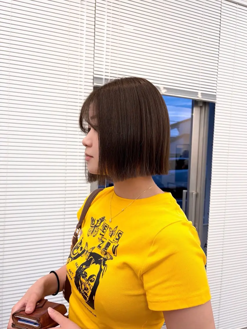 ミディアム カット ヘアカラー トリートメント 宮本 祥生のヘアスタイル