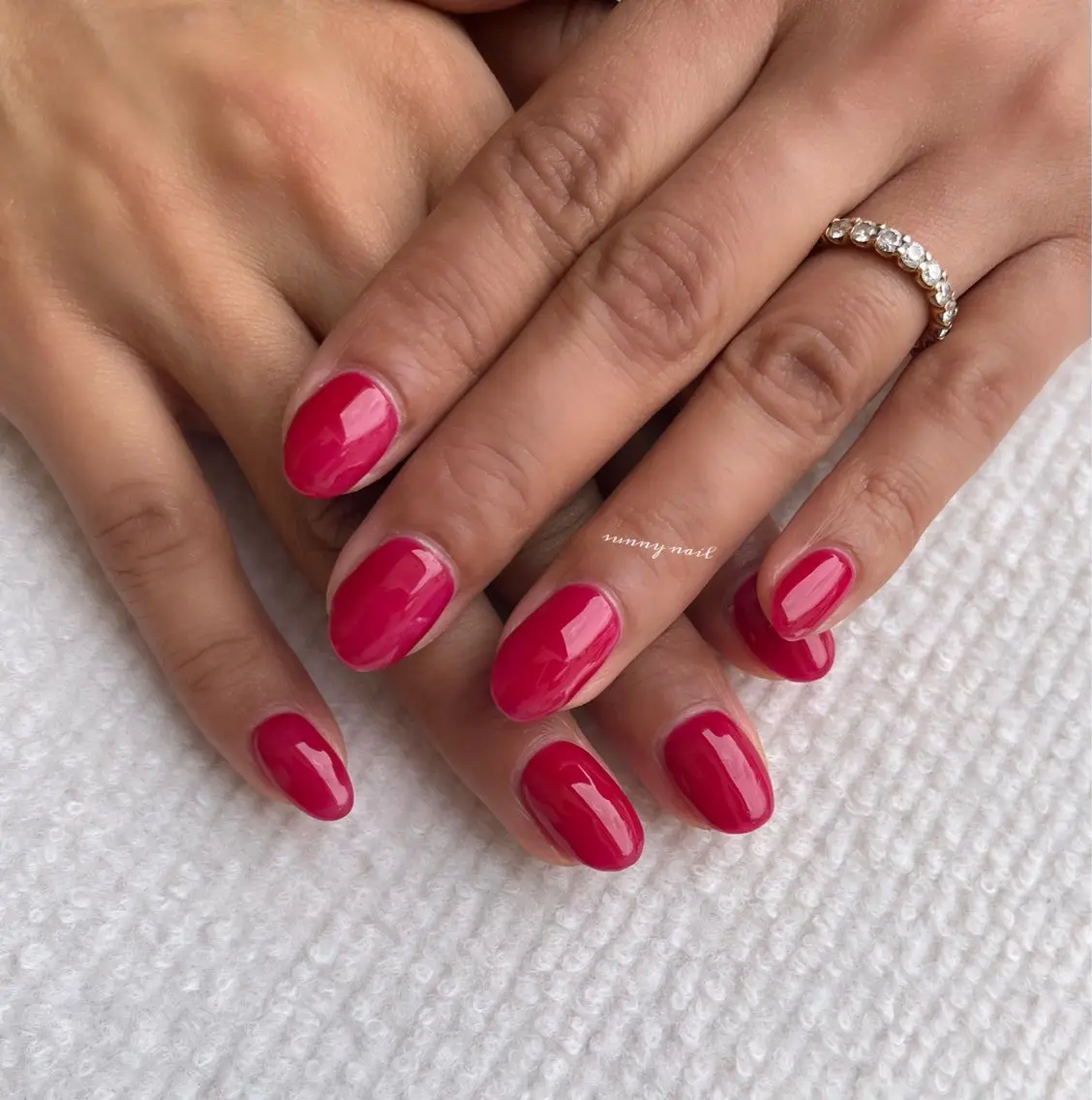 ネイル ジェルネイル ワンカラーネイル パラジェル 赤色 sunny nailのネイルデザイン