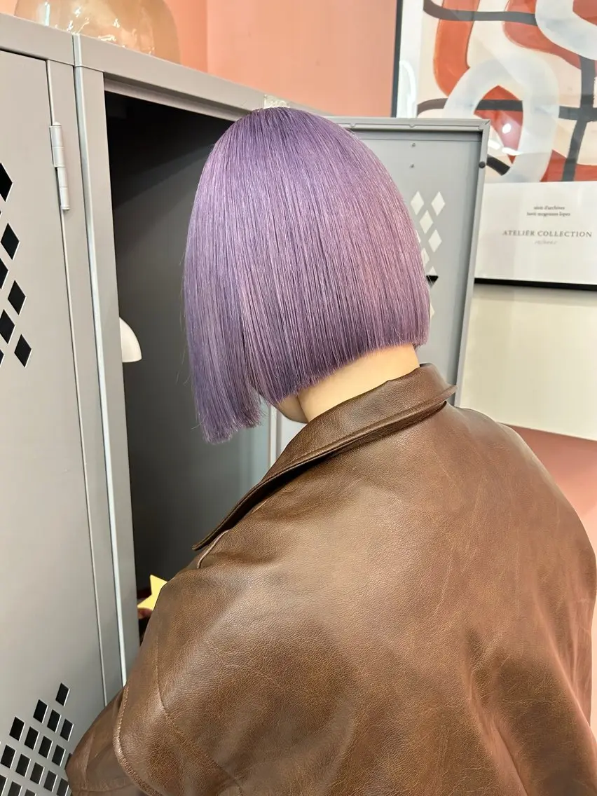 ショート カラー ラベンダーカラー シルバー ホワイトシルバー ヘアカラー 💜Noa /艶髪ハイトーン💫のヘアスタイル
