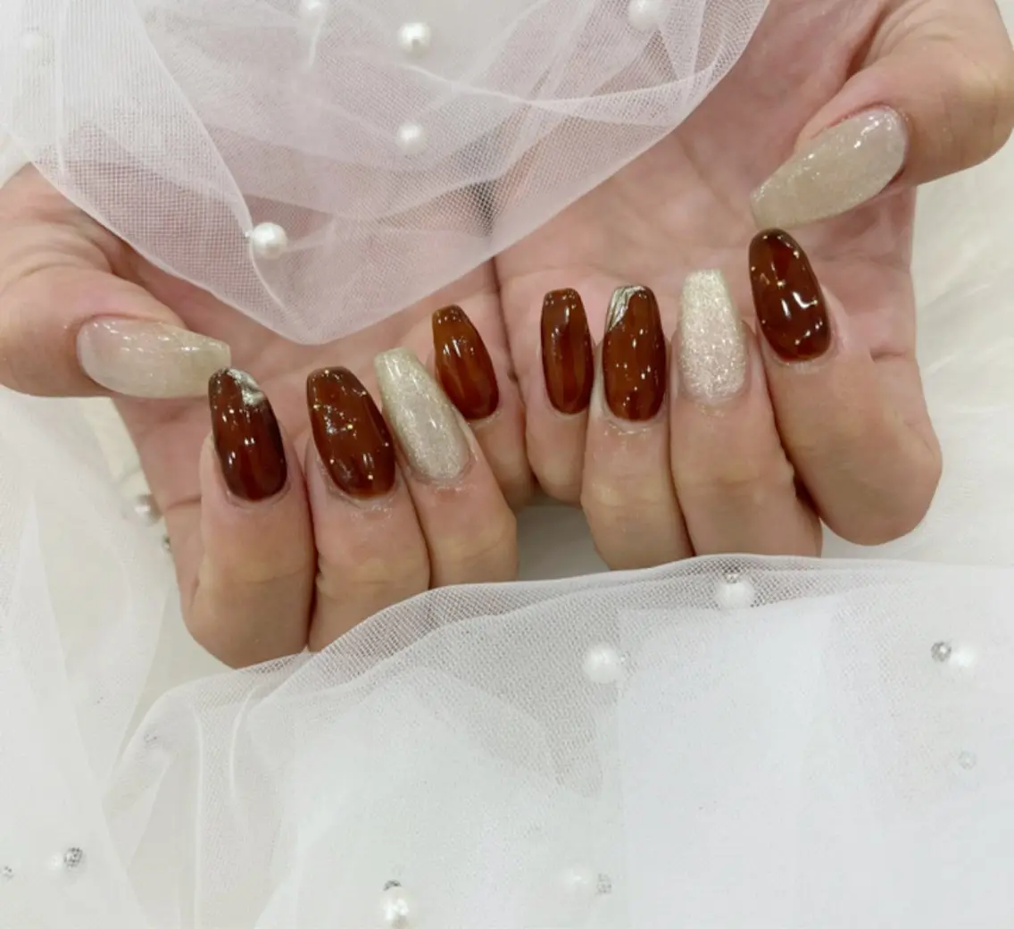 ネイル 長さ出し フットネイル ジェルネイル 韓国ネイル マグネットネイル #Amin nail salonのネイルデザイン