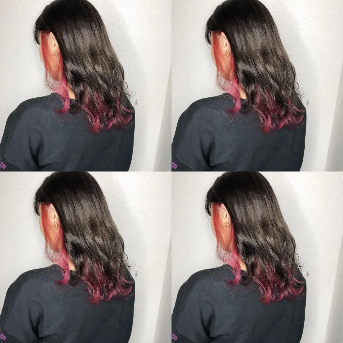 ロング カラー ブリーチ ピンクカラー ピンクパープル パープルカラー あさだ しゅうたろうのヘアスタイル