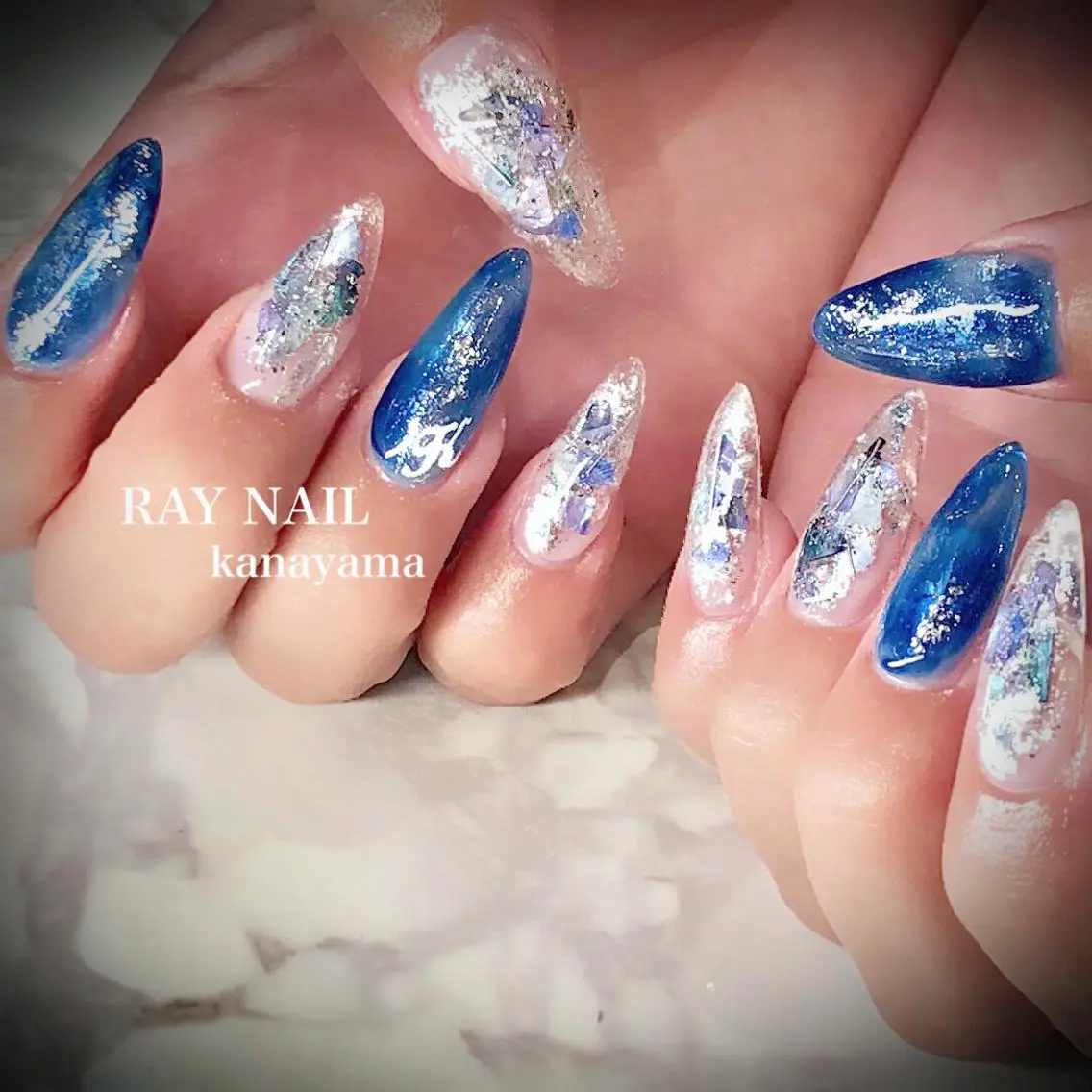 ネイル ロングネイル ニュアンスネイル スカルプネイル ハンドネイル Arowa 伊田のネイルデザイン