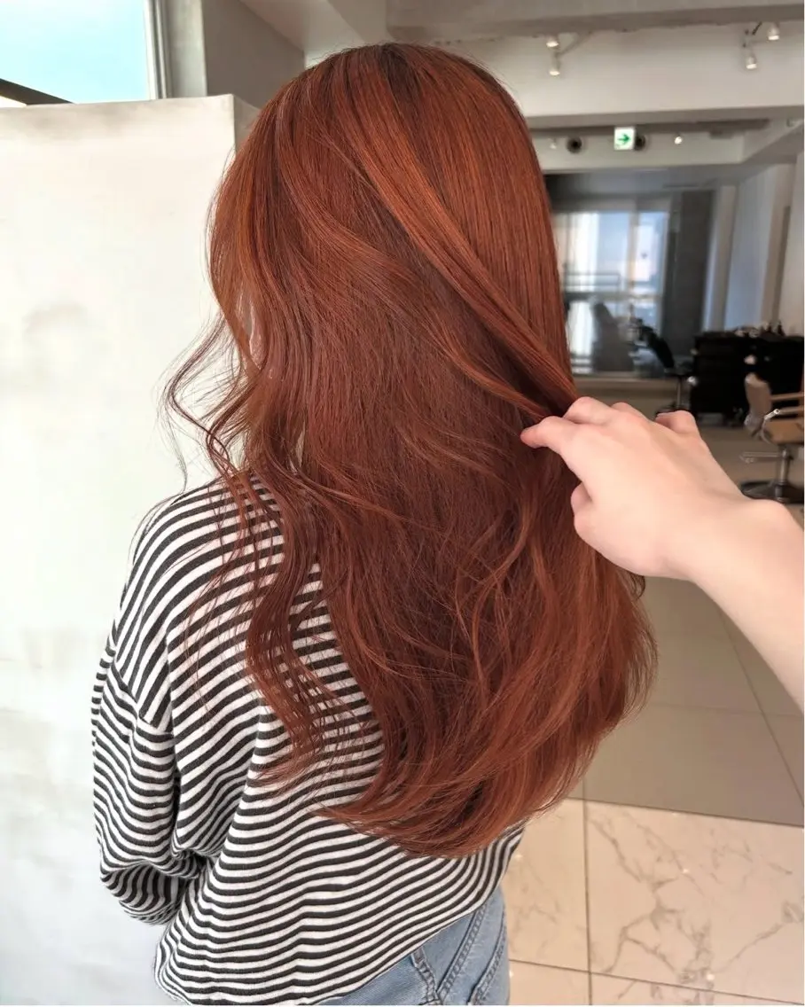 ロング カラー ヘアカラー aoi /one color/艶髪のヘアスタイル