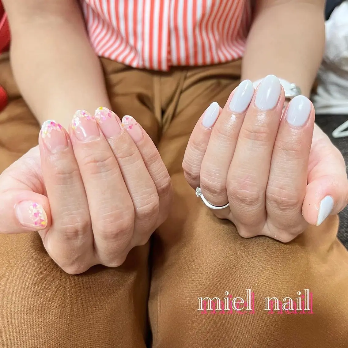 ネイル ブルー ハンドネイル miel nailのネイルデザイン