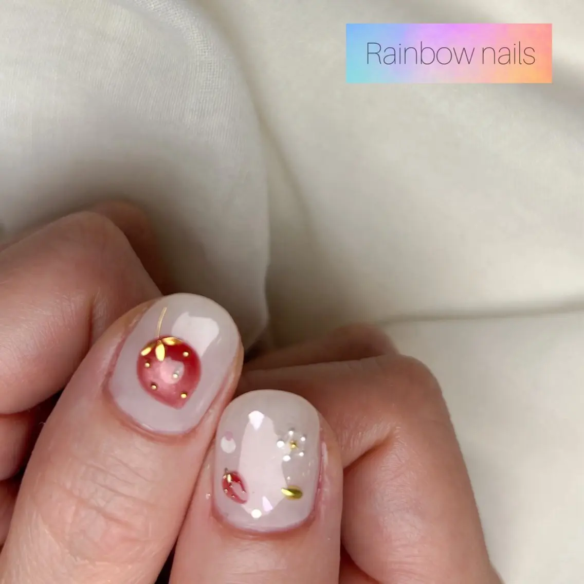 ネイル ハンドネイル Rainbow nailsくろちゃんのネイルデザイン