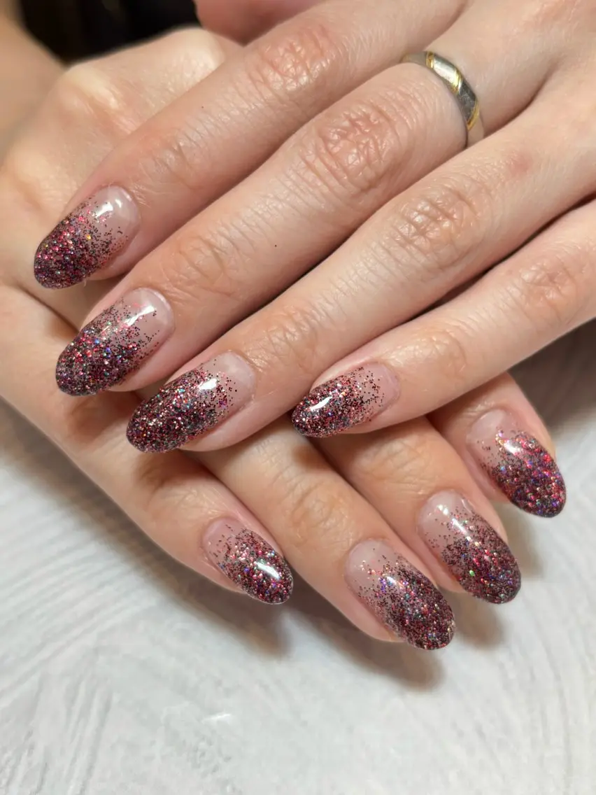 ネイル グラデーション ラメ(グリッター) ラメグラデーション ハンドネイル CHERILY SAKURAのネイルデザイン