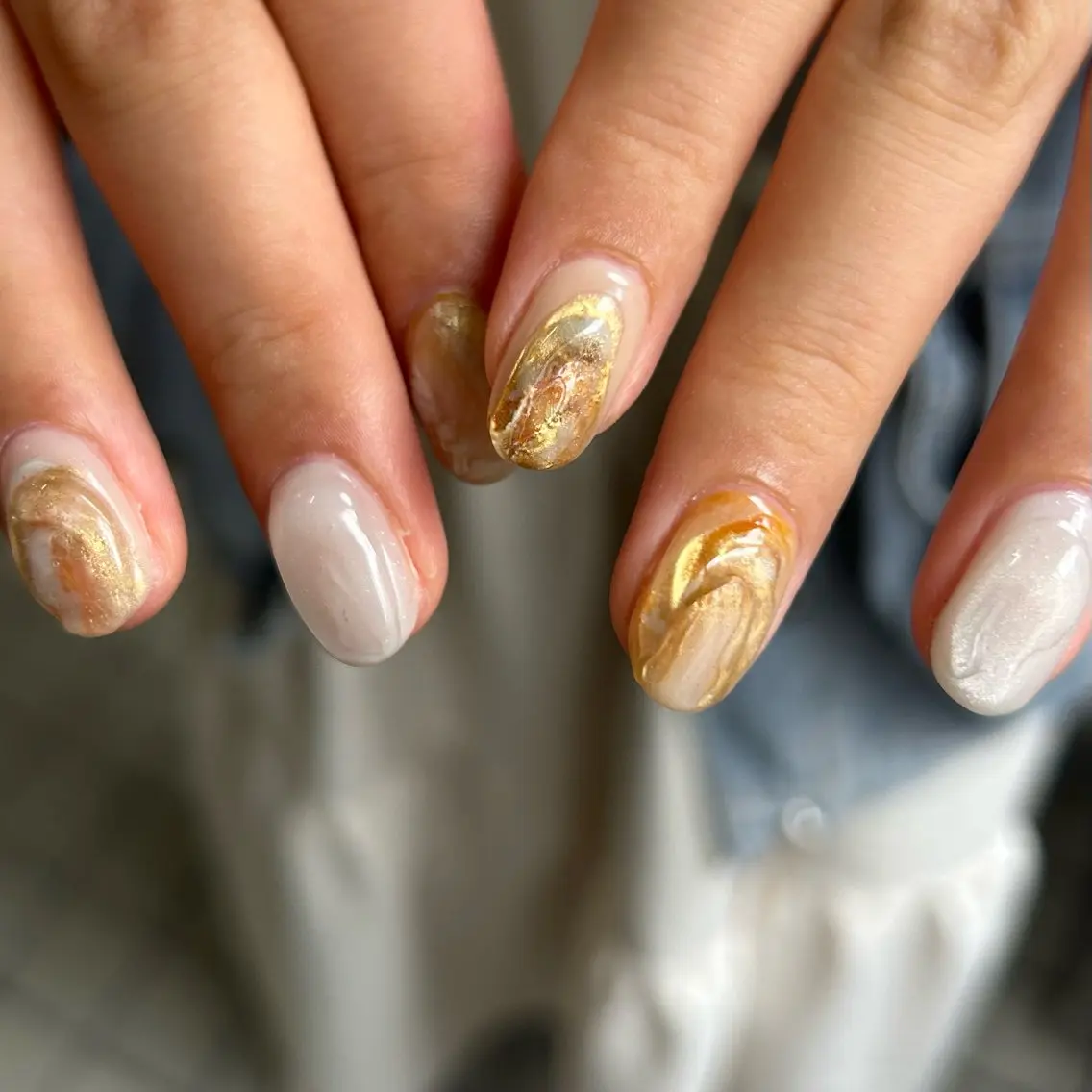 ネイル ニュアンスネイル オレンジ scré as Ételのネイルデザイン