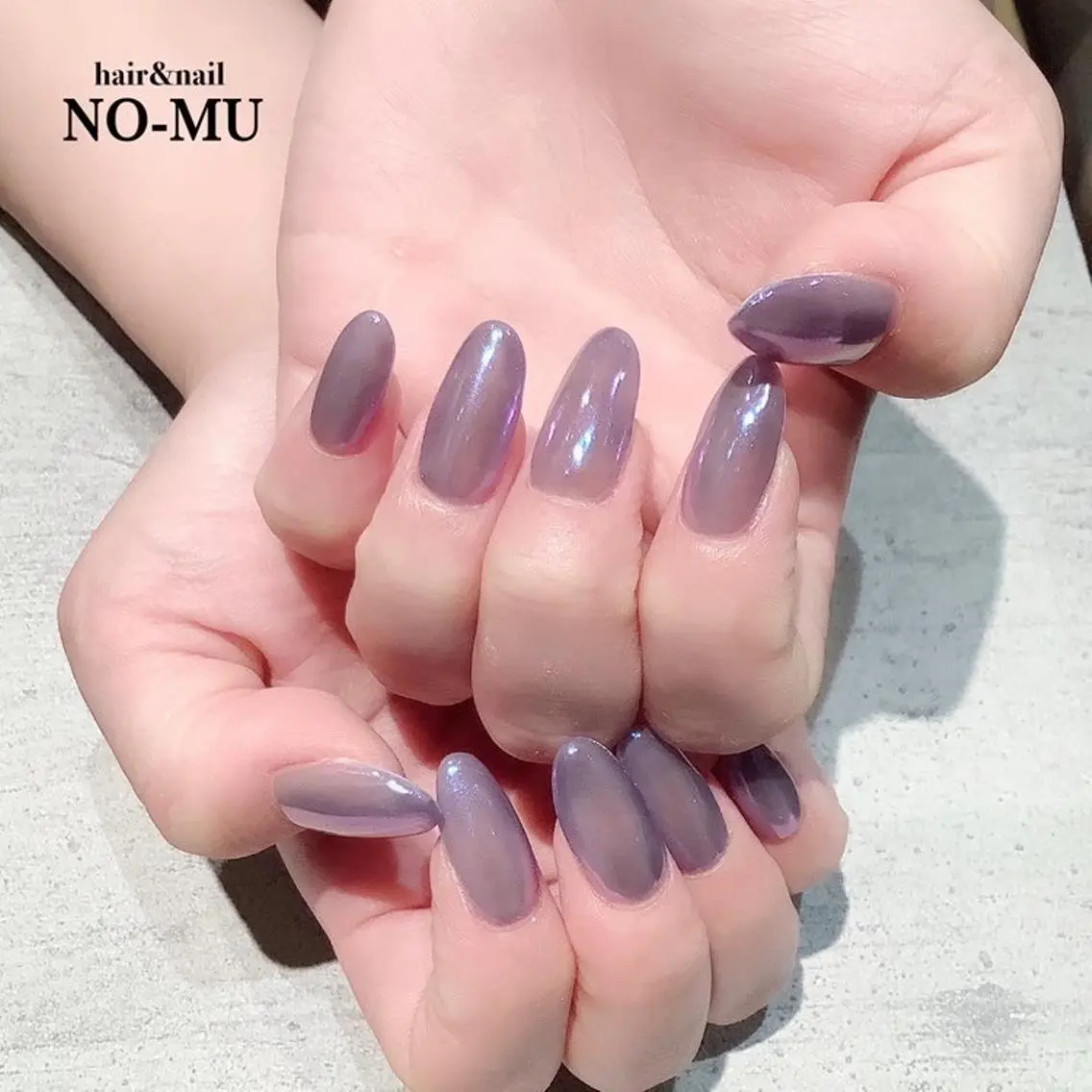 ネイル ミラーネイル パープル ハンドネイル hair&nail NO-MUのネイルデザイン