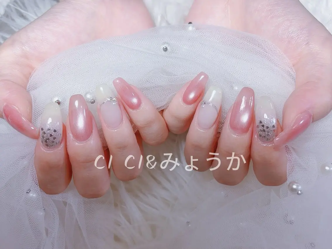 ネイル チークネイル 長さ出し フットネイル ジェルネイル グラデーション CI CI nailのネイルデザイン