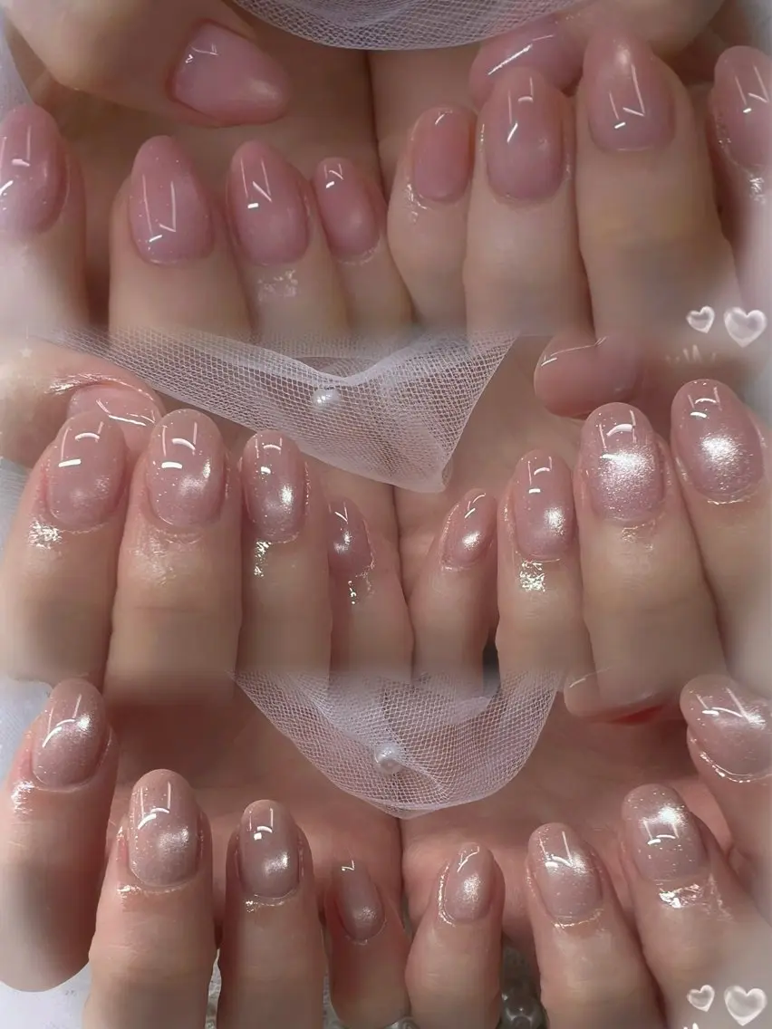 ネイル チークネイル フレンチネイル ガーリー ガラスフレンチ グラデーション ハンドネイル ハンドケア Chill Nailsalonのネイルデザイン