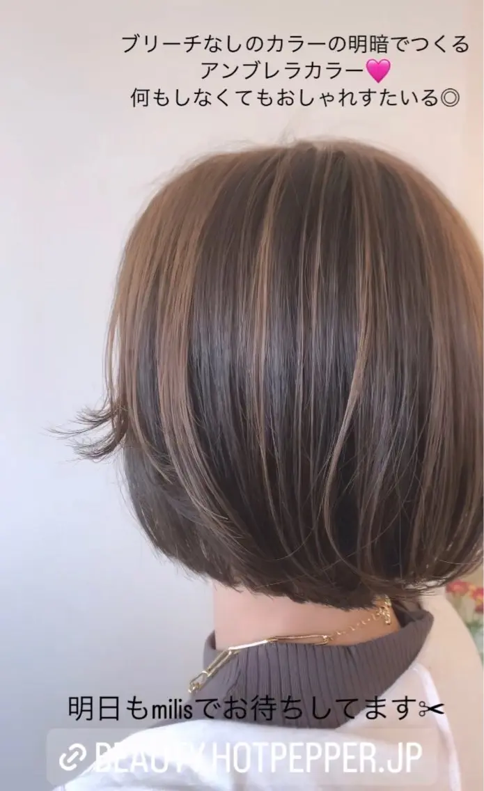 ショート カラー カット ヘアカラー milis 知崎春奈のヘアスタイル
