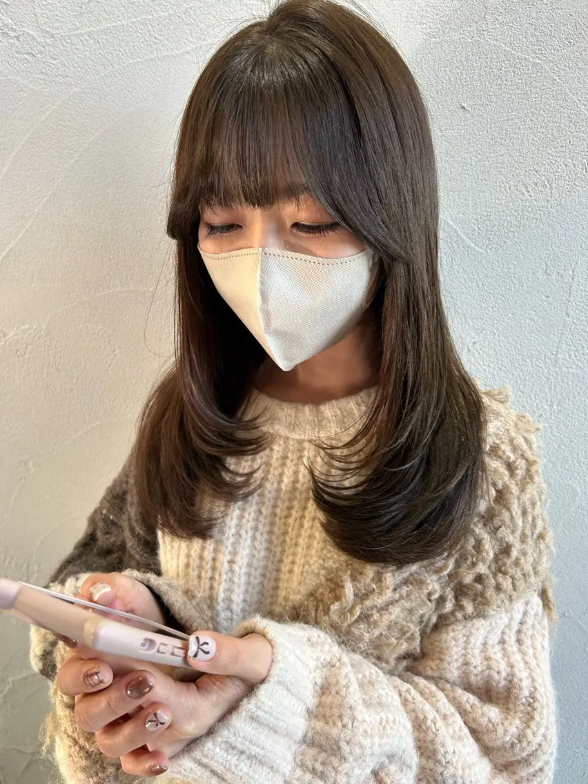 ロング カット ヘアカラー トリートメント 剣持友希/ifh iizuka/高崎のヘアスタイル