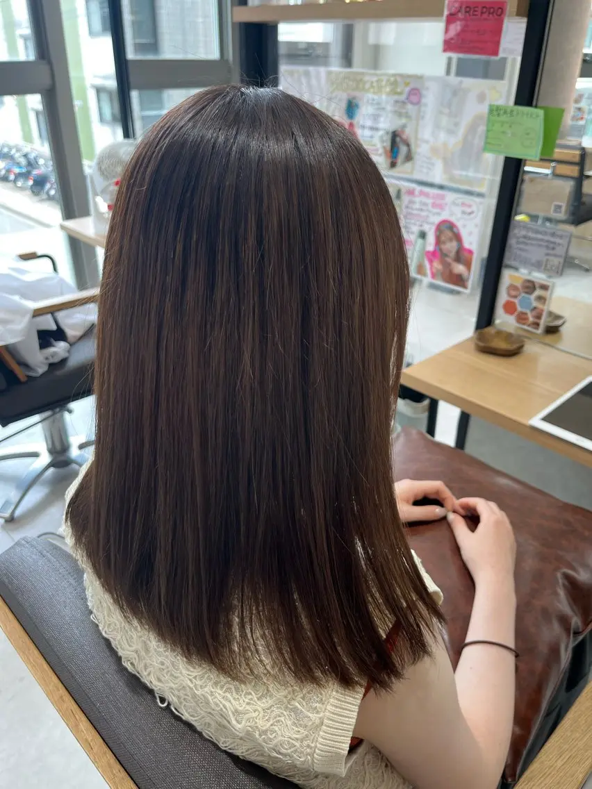 ミディアム 縮毛矯正 🎀 miki / レイヤーカット 🎀のヘアスタイル