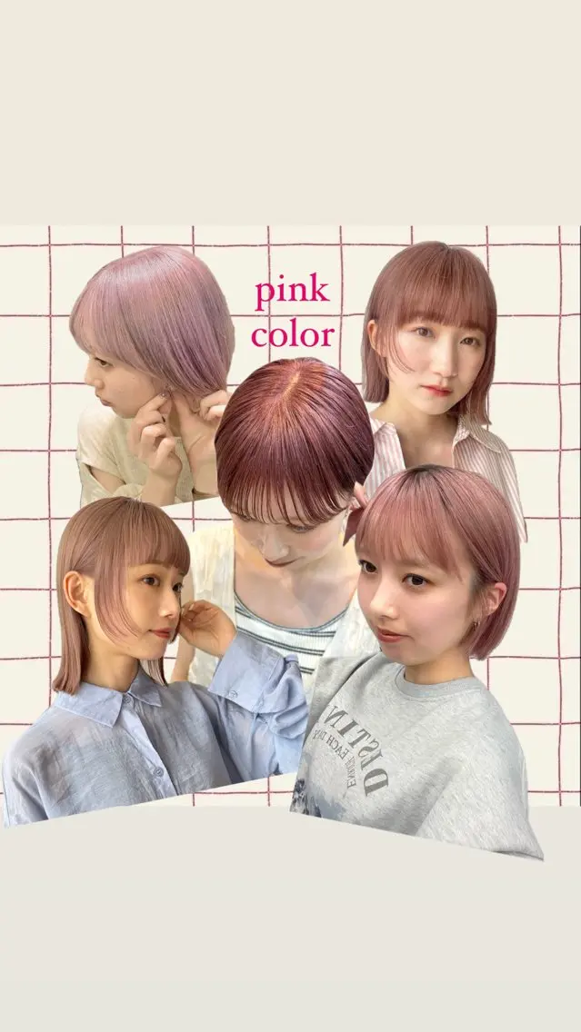 ショート カラー ピンクカラー 顔まわり🥨レイヤー /透明感/水口舞奈のヘアスタイル
