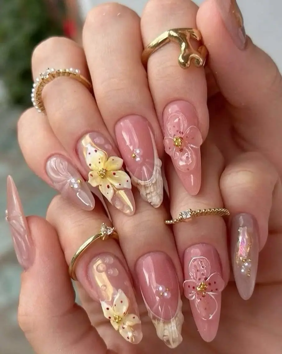 ネイル キラキラネイル 韓国ネイル ロングネイル シンプルネイル ワンホンネイル ハンドネイル Rina Nail.Novaのネイルデザイン
