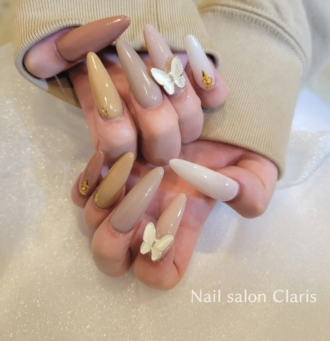 ネイル スカルプネイル シンプルネイル Nailsalon Clarisのネイルデザイン