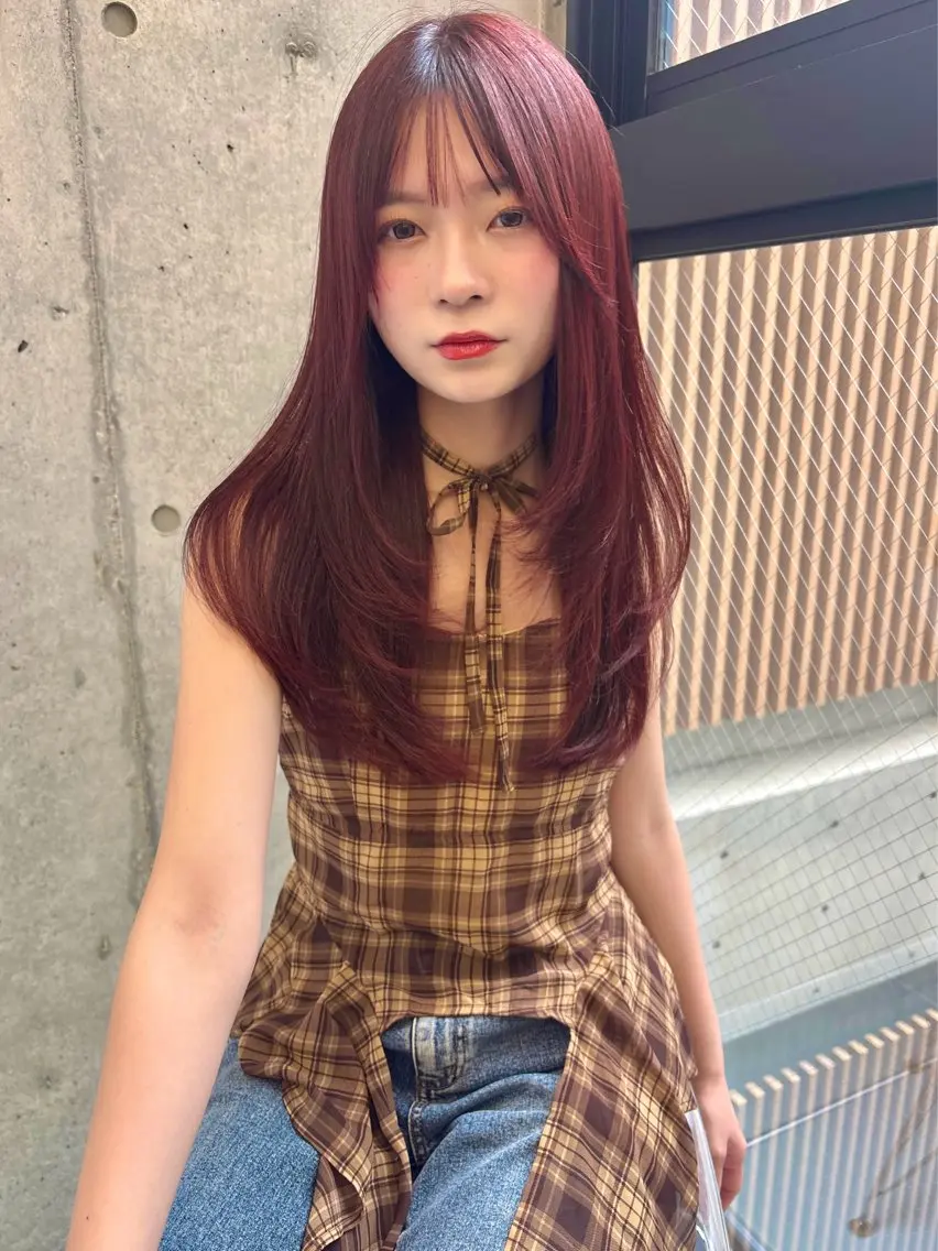🖤憧れの韓国ヘアに🖤トレンドカット+艶カラー (レイヤー/ハッシュ/ブリーチなし/暖色)の写真
