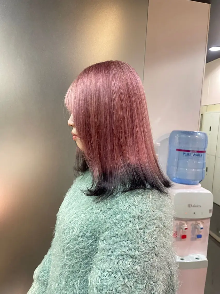 ミディアム カラー ヘアカラー トリートメント ハイトーン/レイヤー 赤み消し・ユキノのヘアスタイル